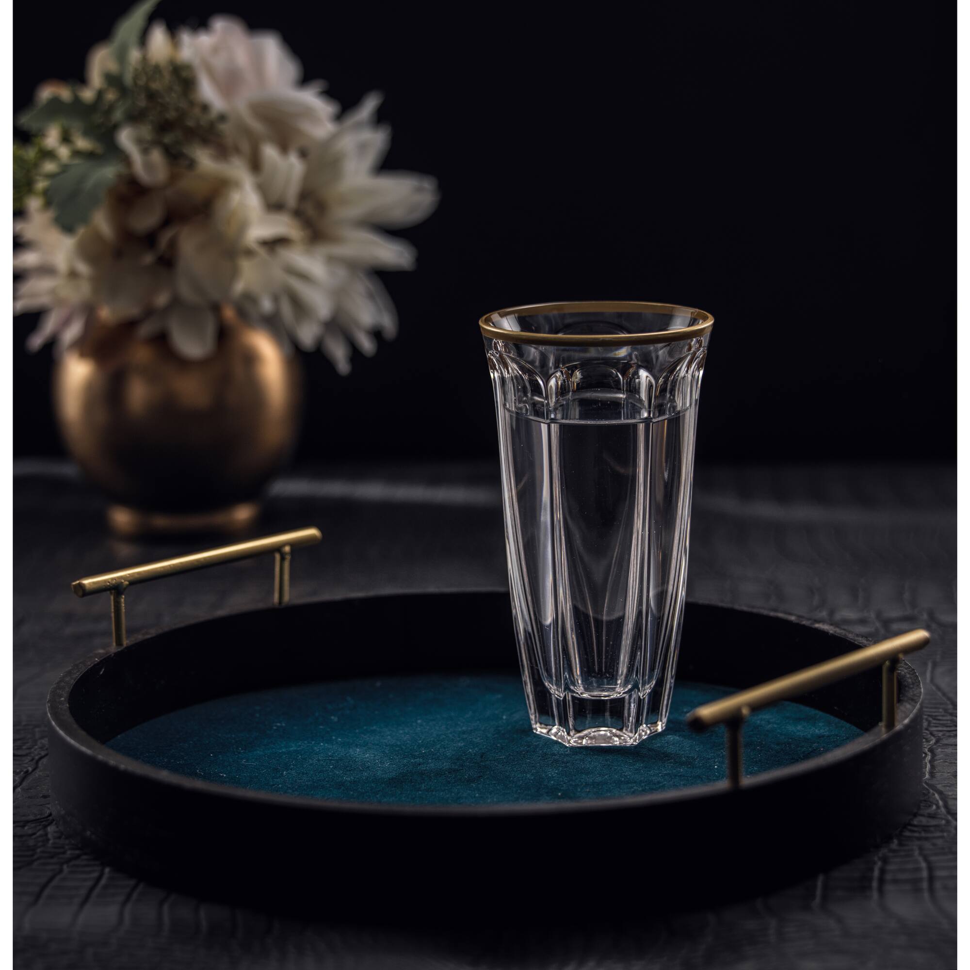 JoyJolt® 8.7oz. Gold Rimmed Windsor Crystal Highball Glasses, 2ct.